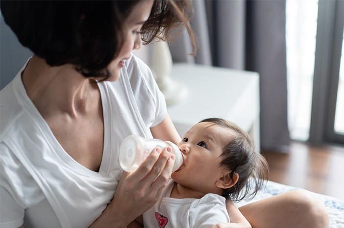 baby drinking milk