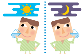 一日のはじめとおわりに還元水