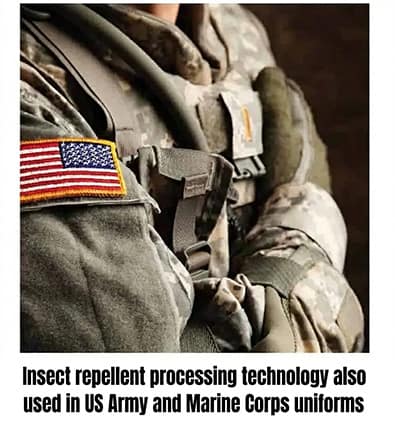 Insect Repellent Technology used in US Army & Marine Corps uniforms